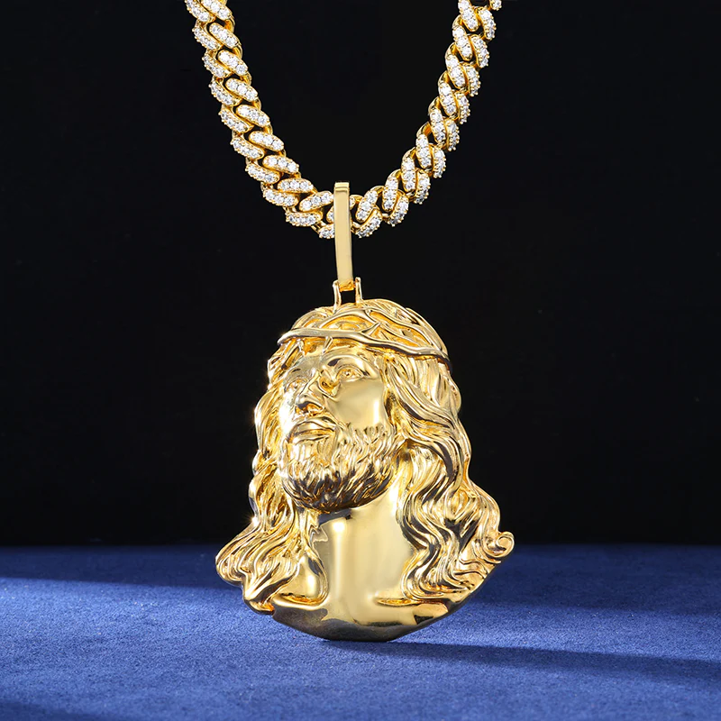 JESUS CHRIST FACE PENDANT IN STERLING SILVER