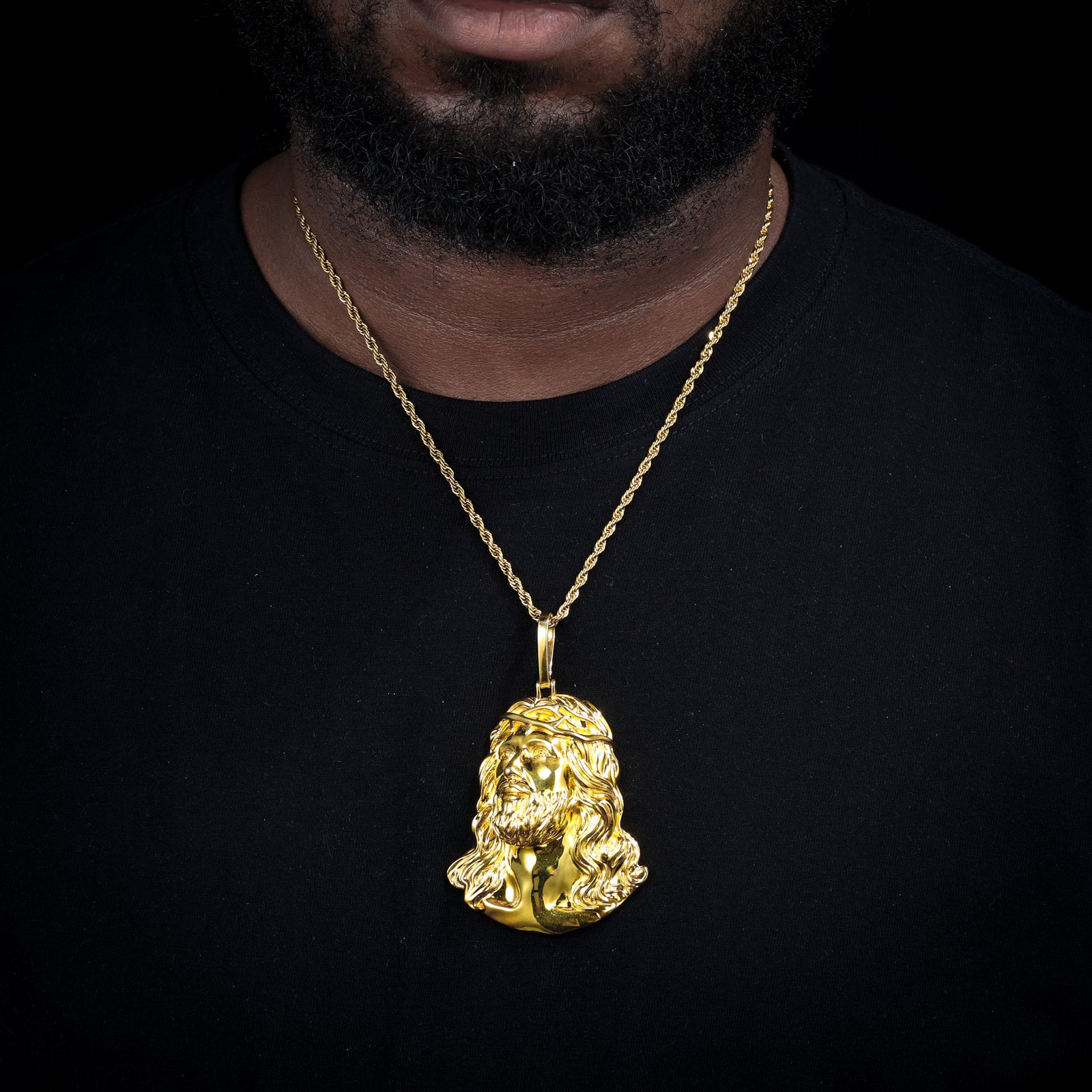 JESUS CHRIST FACE PENDANT IN STERLING SILVER - Image 3
