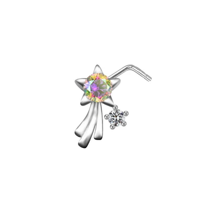 L BEND NOSE PIERCING IN STERLING SILVER - Image 19