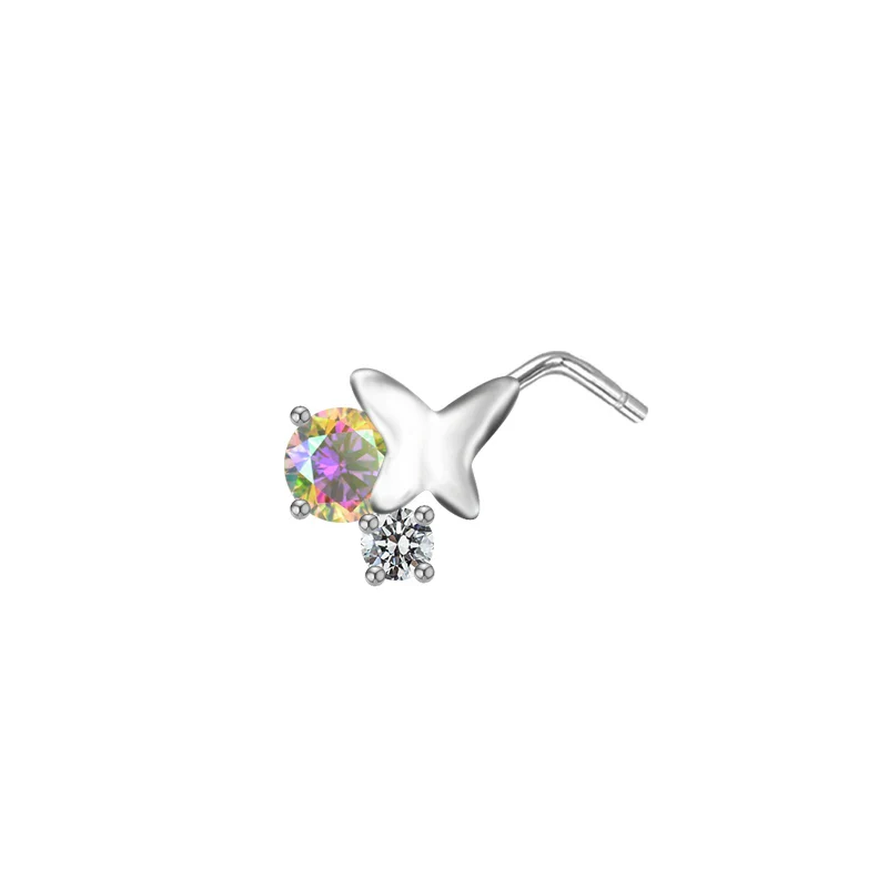 L BEND NOSE PIERCING IN STERLING SILVER - Image 9