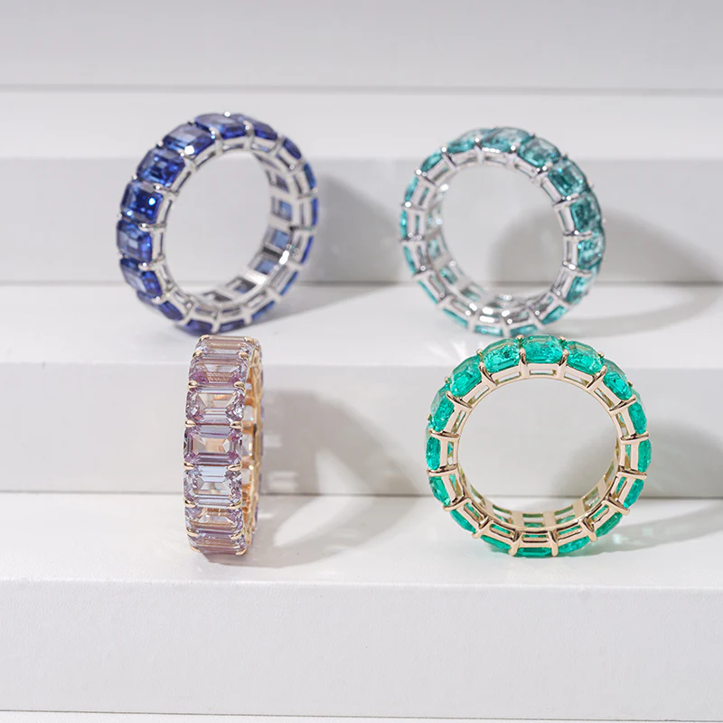 LAB GROWN ROYAL BLUE OR ALEXANDRITE OR PARAIBA GEMSTONE RINGS IN 14K GOLD - Image 3