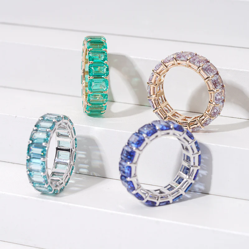 LAB GROWN ROYAL BLUE OR ALEXANDRITE OR PARAIBA GEMSTONE RINGS IN 14K GOLD - Image 4