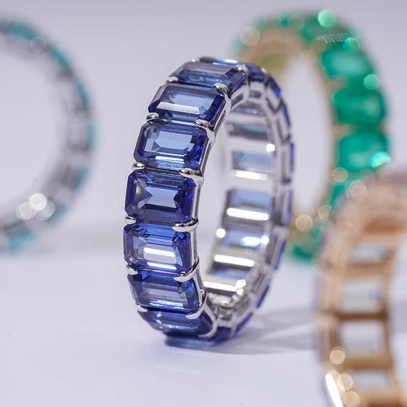 LAB GROWN ROYAL BLUE OR ALEXANDRITE OR PARAIBA GEMSTONE RINGS IN 14K GOLD - Image 5