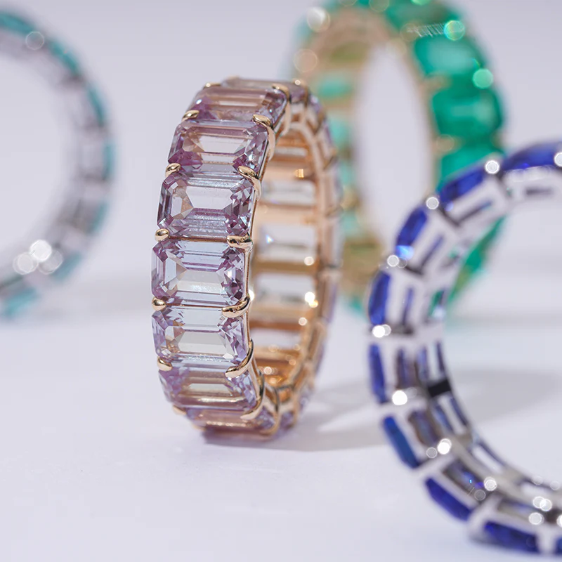 LAB GROWN ROYAL BLUE OR ALEXANDRITE OR PARAIBA GEMSTONE RINGS IN 14K GOLD - Image 6