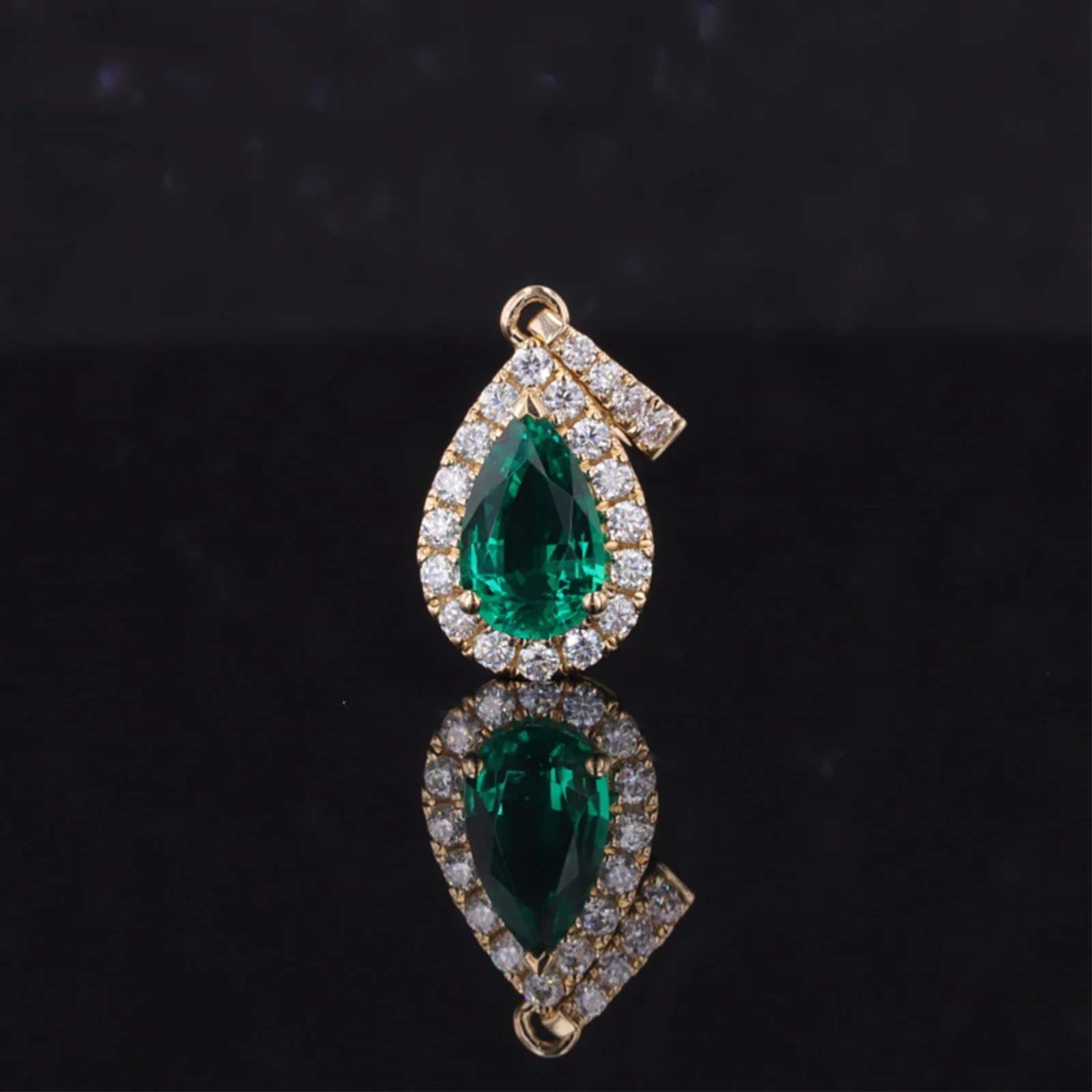 LAB GROWN SAPPHIRE OR EMERALD GEMSTONE PENDANT IN 14K SOLID GOLD - Image 3
