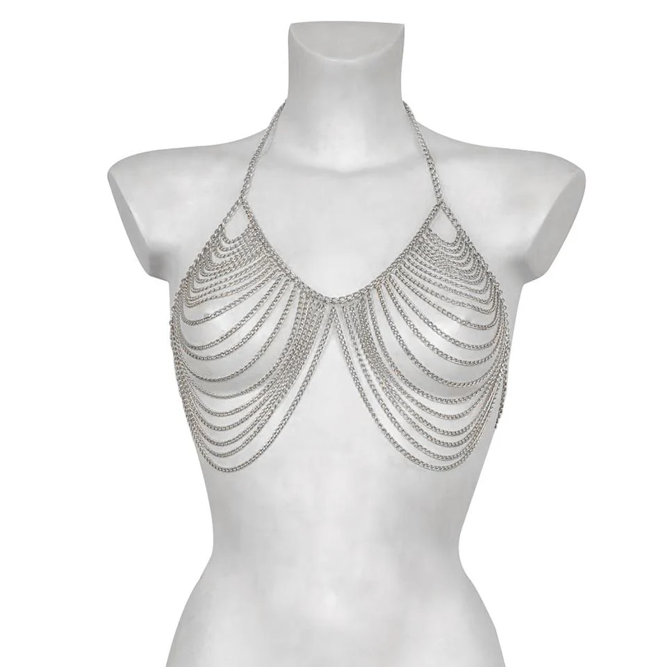 LAYERED DRAPED BODY CHAIN BRALETTE - Image 3