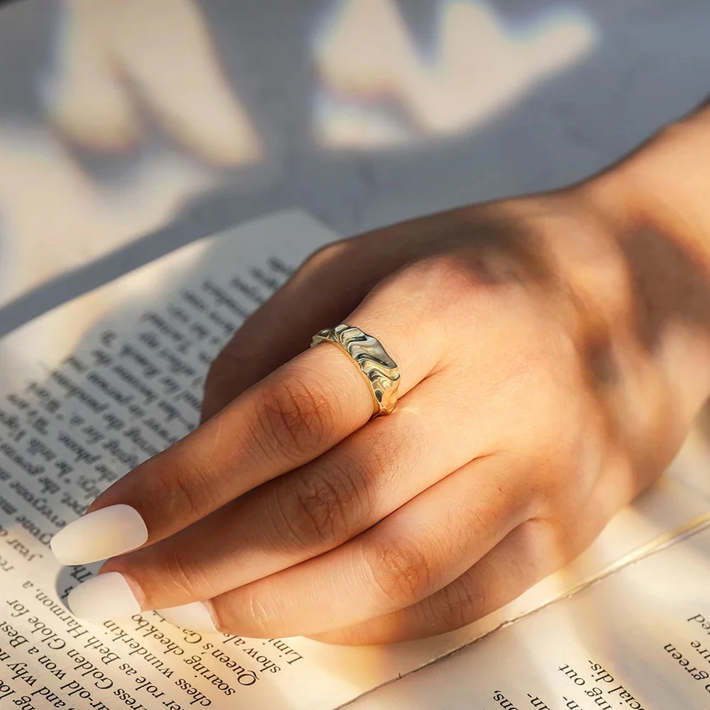 LIQUID WAVE OPEN RING IN STERLING SILVER - Image 2