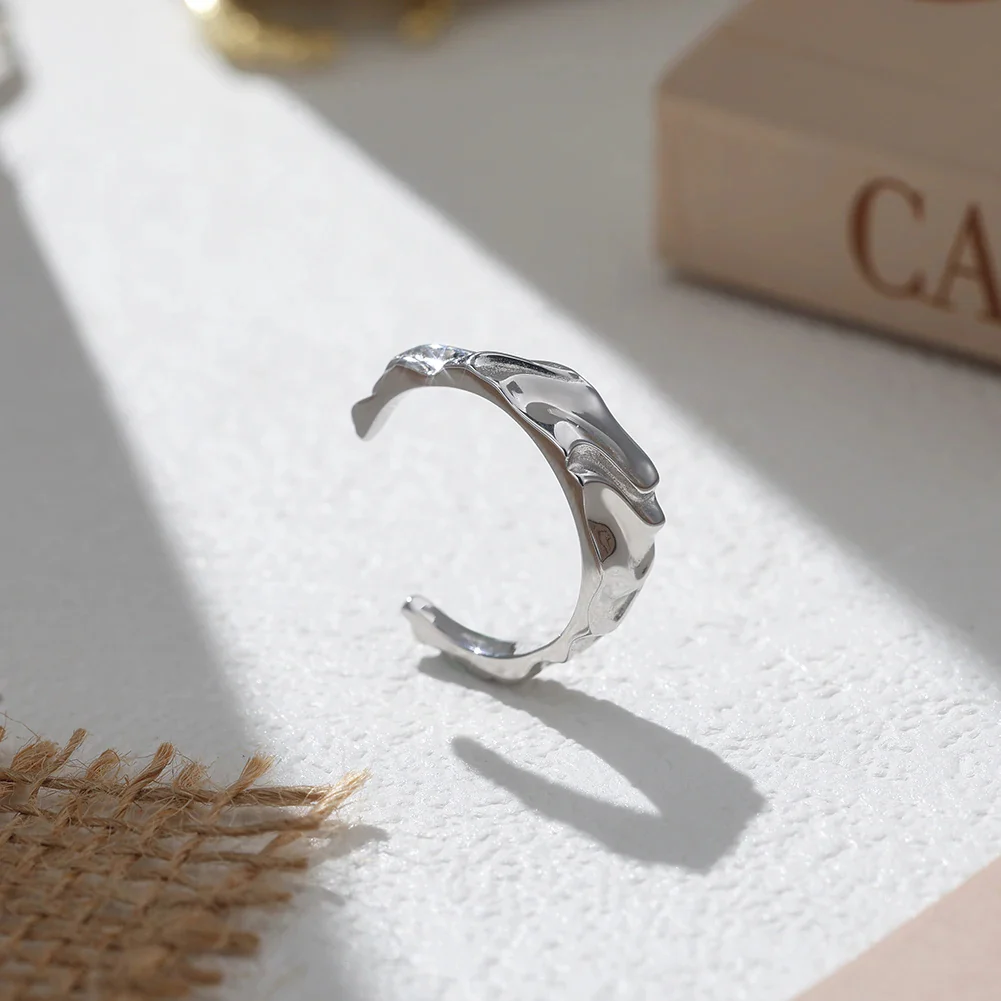 LIQUID WAVE OPEN RING IN STERLING SILVER - Image 4
