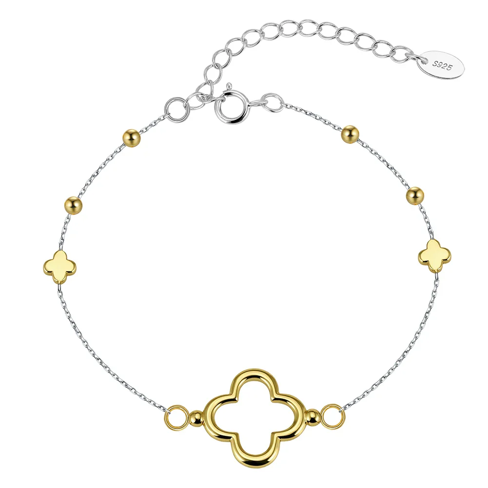 LUCKY CLOVER CHAIN BRACELET IN STERLING SILVER - Image 4