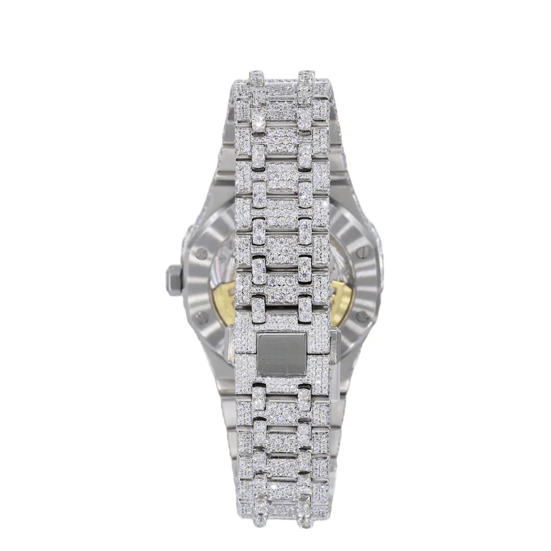 LUMINOUS FROST STUDED BAND MOISSANITE DIAMOND WATCH - Image 3