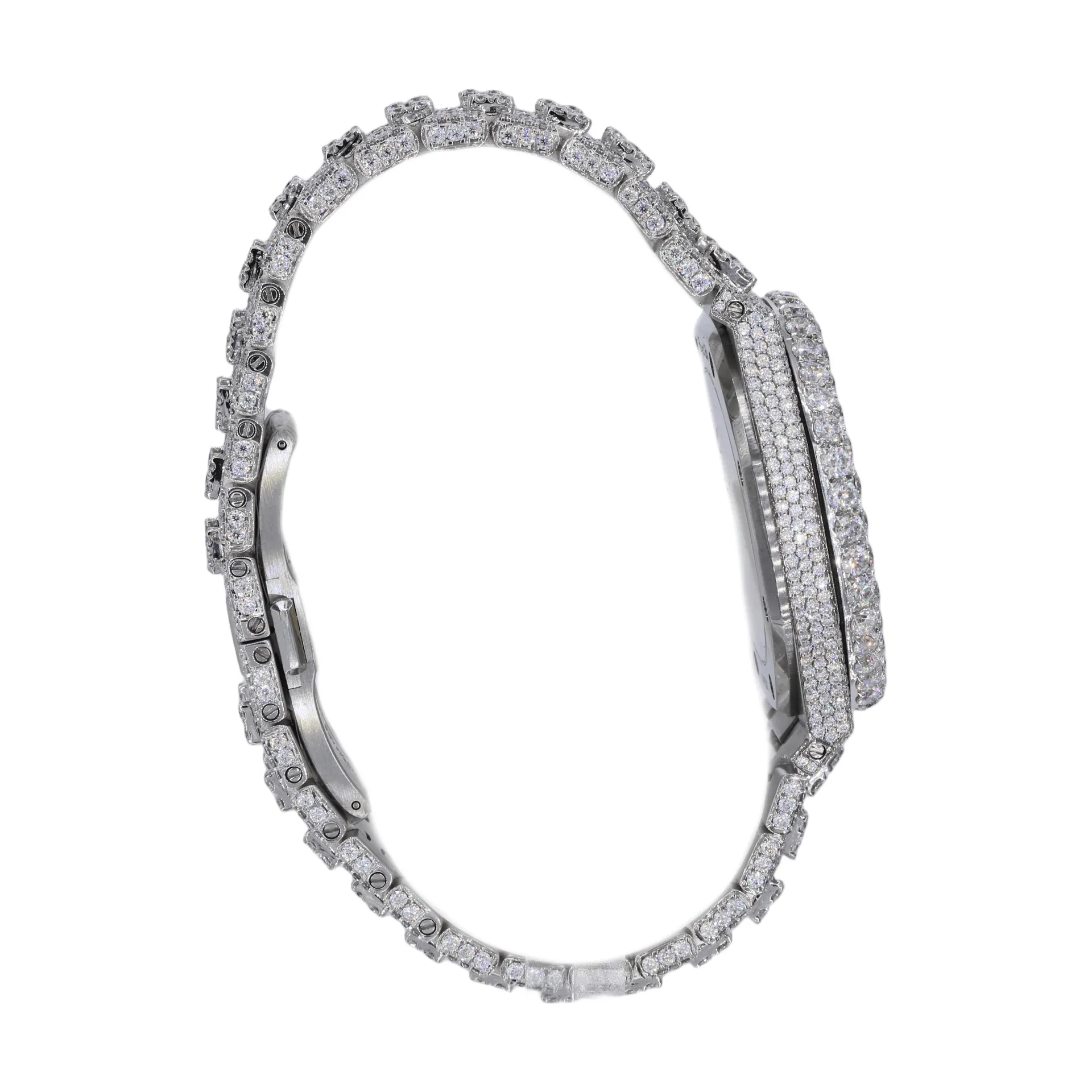 LUMINOUS FROST STUDED BAND MOISSANITE DIAMOND WATCH - Image 5