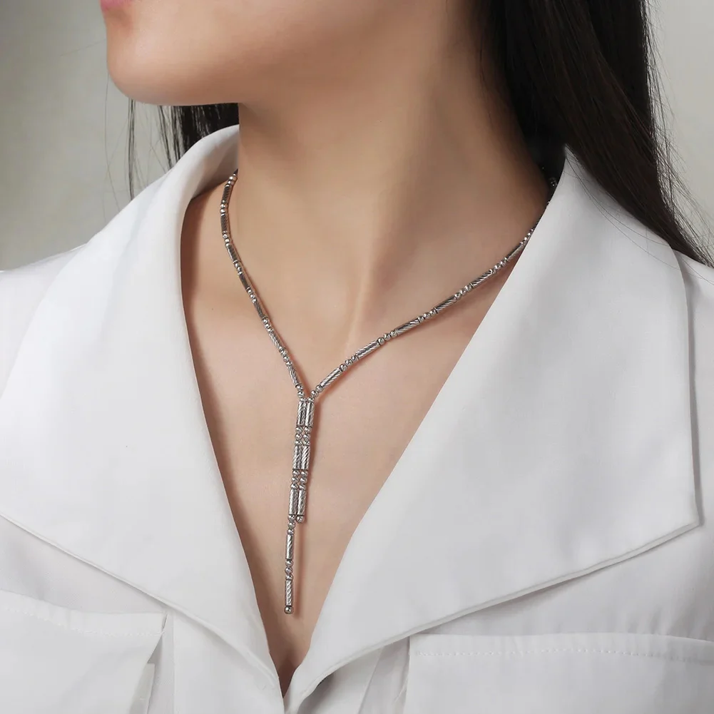 MAGNET SWITCH MULTI-WAY CHAIN NECKLACE/BRACELET IN STERLING SILVER - Image 5