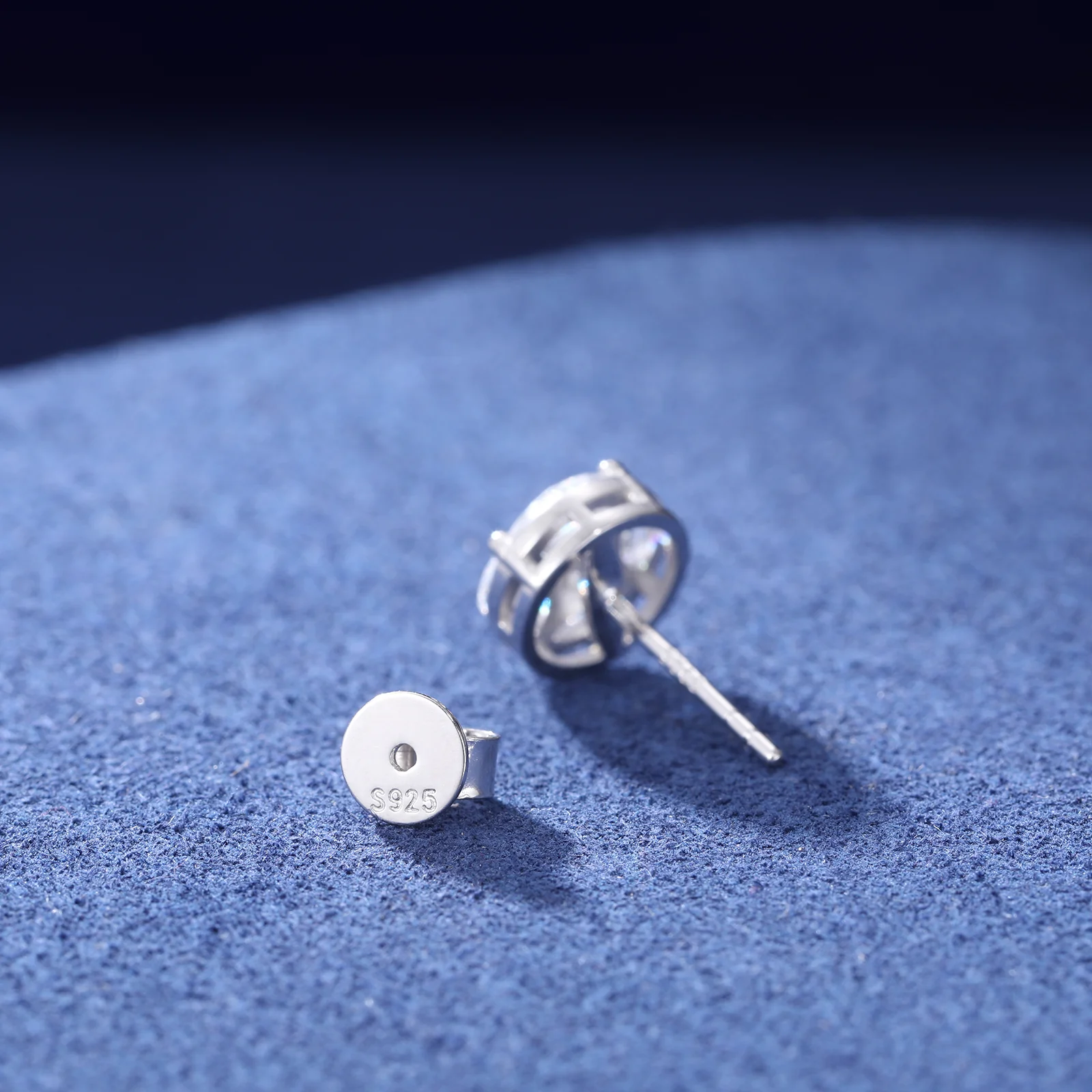 MARQUISE CUT MOISSANITE DIAMOND GEOMETRIC STUD EARRINGS IN STERLING SILVER - Image 3