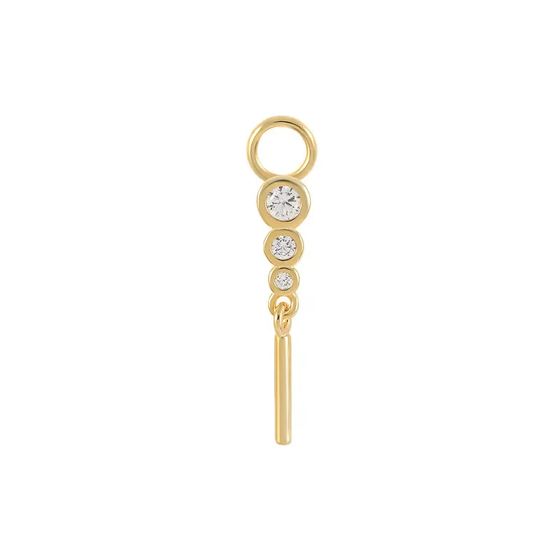 MINI CHARM DROP PIERCINGS ACCESSORY IN STERLING SILVER - Image 8