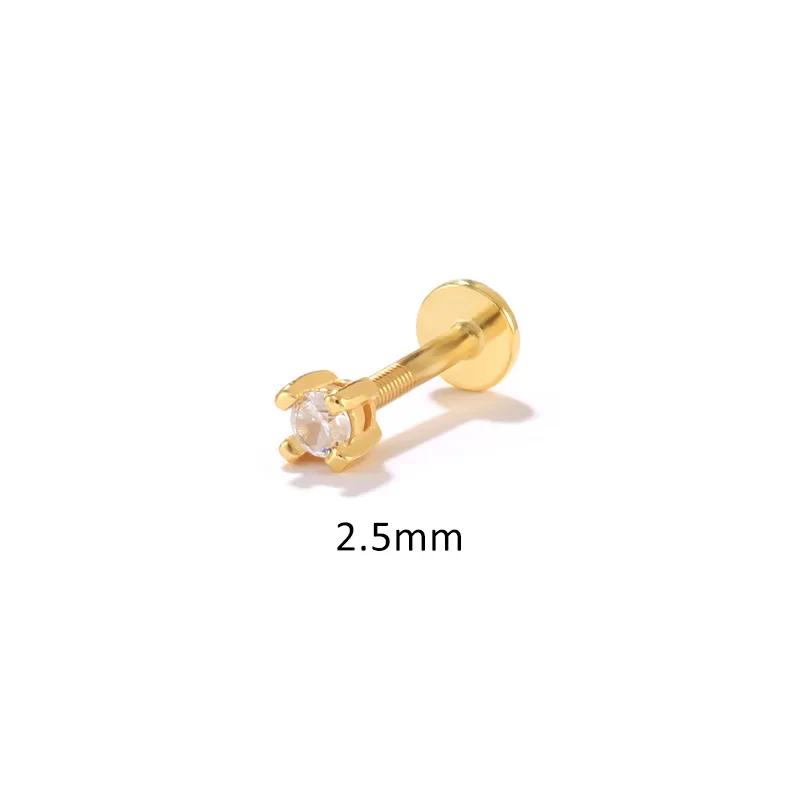 MINI CROWN PRONG PIERCING IN STERLING SILVER - Image 4