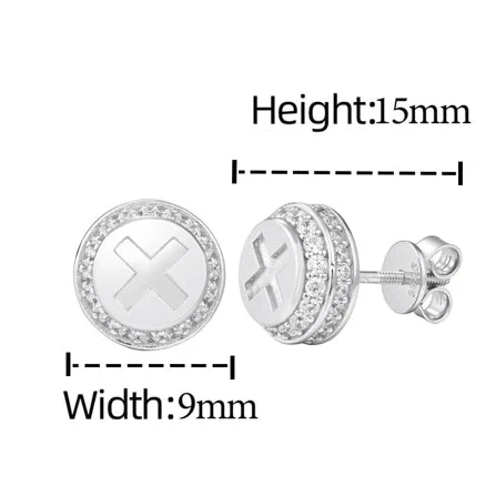 MOISSANIE DIAMOND X MARK EARRINGS IN STERLING SILVER - Image 8