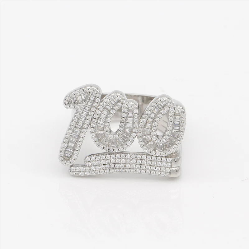 MOISSANITE 100 POINTS RING IN STERLING SILVER - Image 2