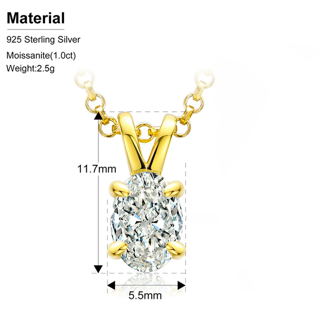 MOISSANITE 1CT PEAR CUT PENDANT IN STERLING SILVER - Image 6
