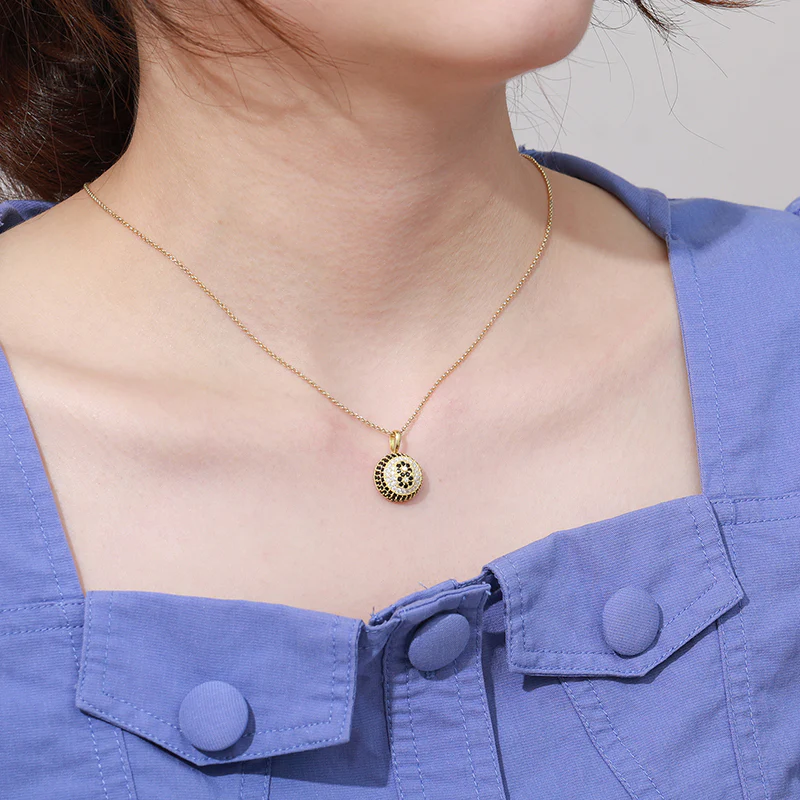 MOISSANITE 8 BALL BILLIARD PENDANT IN STERLING SILVER - Image 2