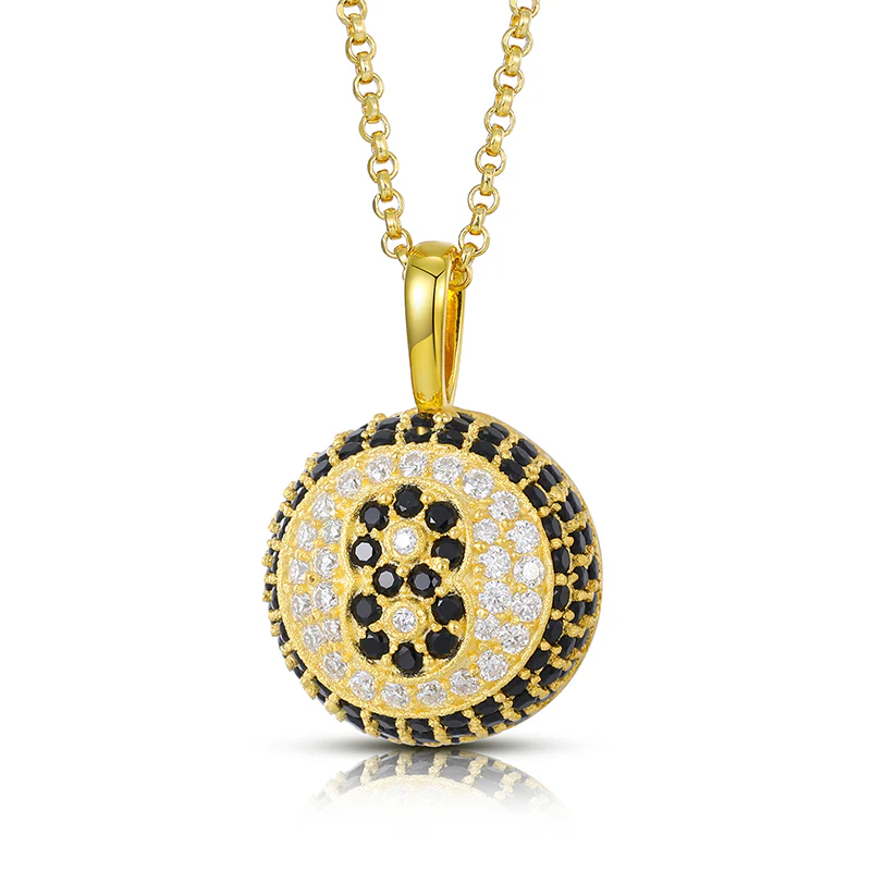 MOISSANITE 8 BALL BILLIARD PENDANT IN STERLING SILVER - Image 3