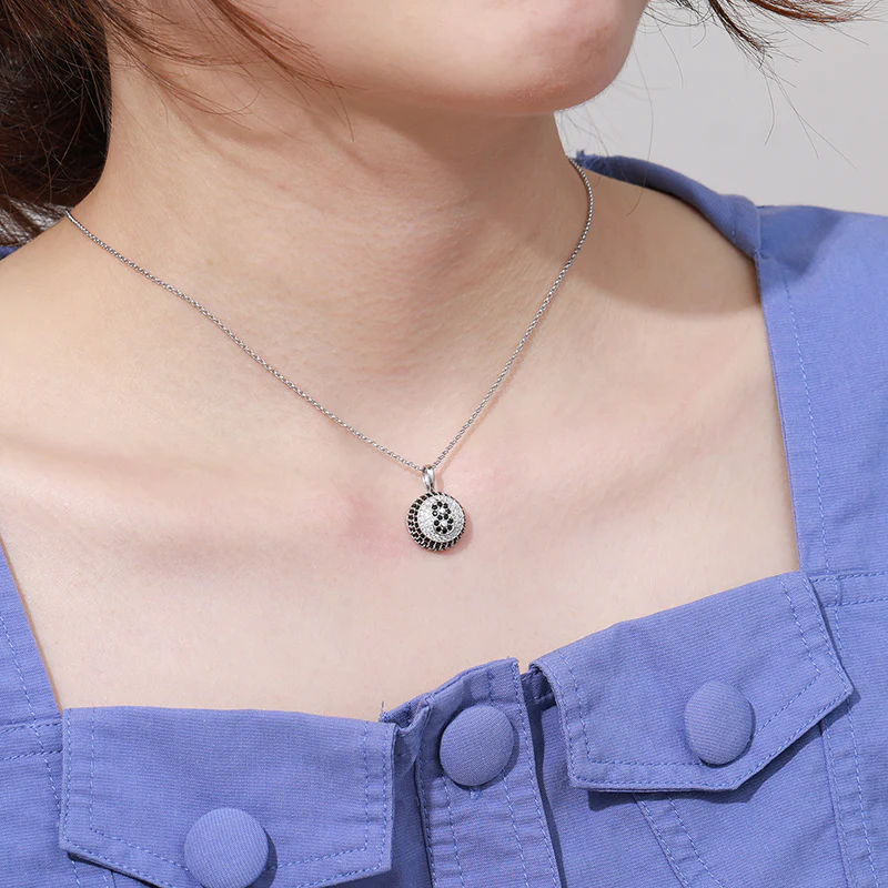 MOISSANITE 8 BALL BILLIARD PENDANT IN STERLING SILVER - Image 5