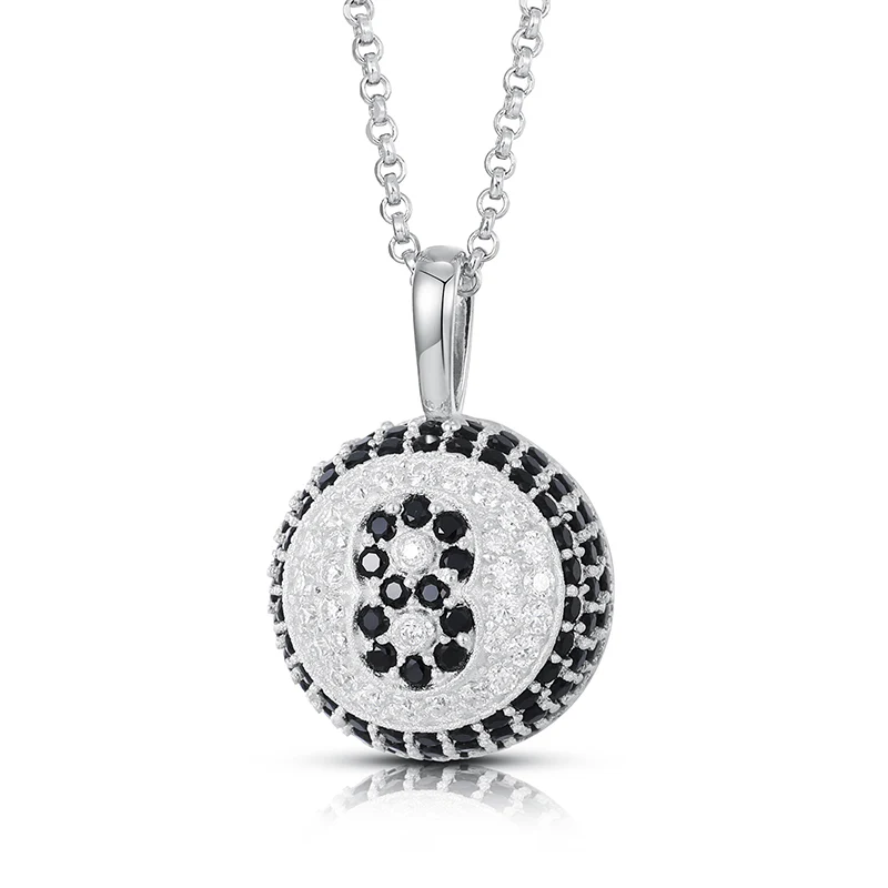 MOISSANITE 8 BALL BILLIARD PENDANT IN STERLING SILVER - Image 6