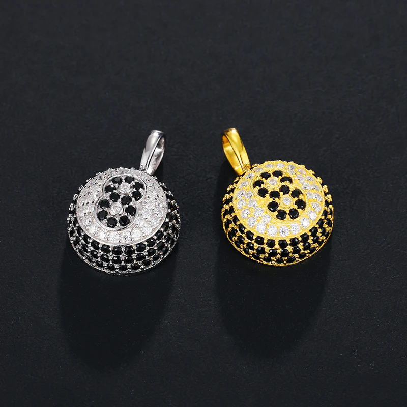 MOISSANITE 8 BALL BILLIARD PENDANT IN STERLING SILVER - Image 7