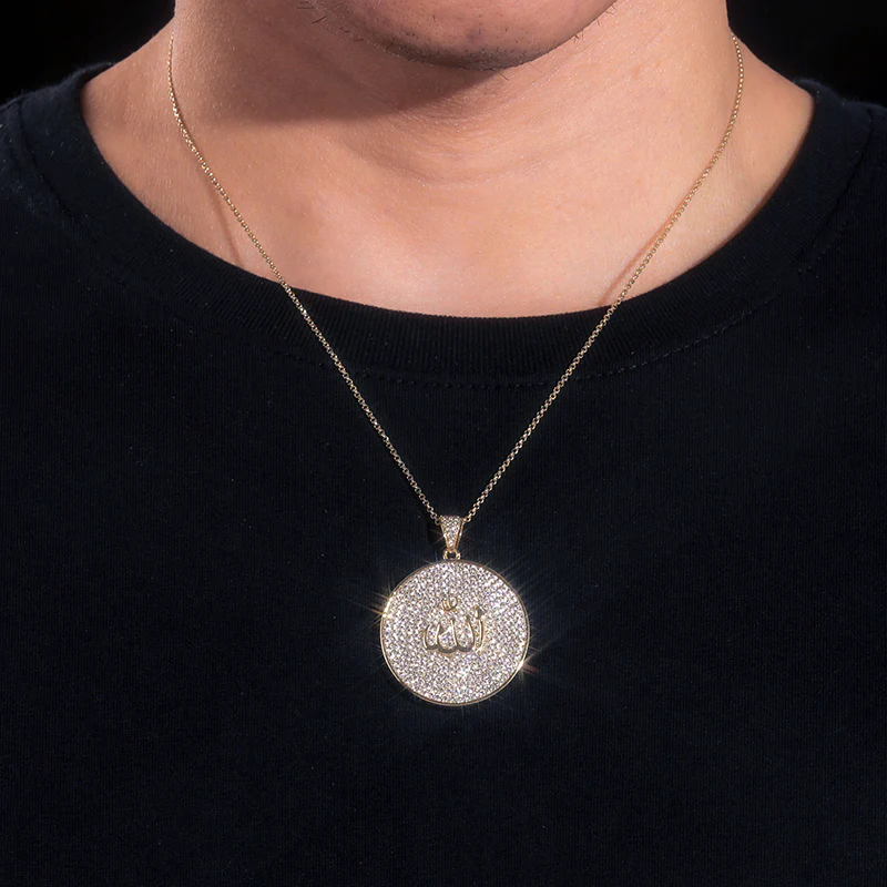 MOISSANITE ALLAH PENDANT IN STERLING SILVER - Image 3
