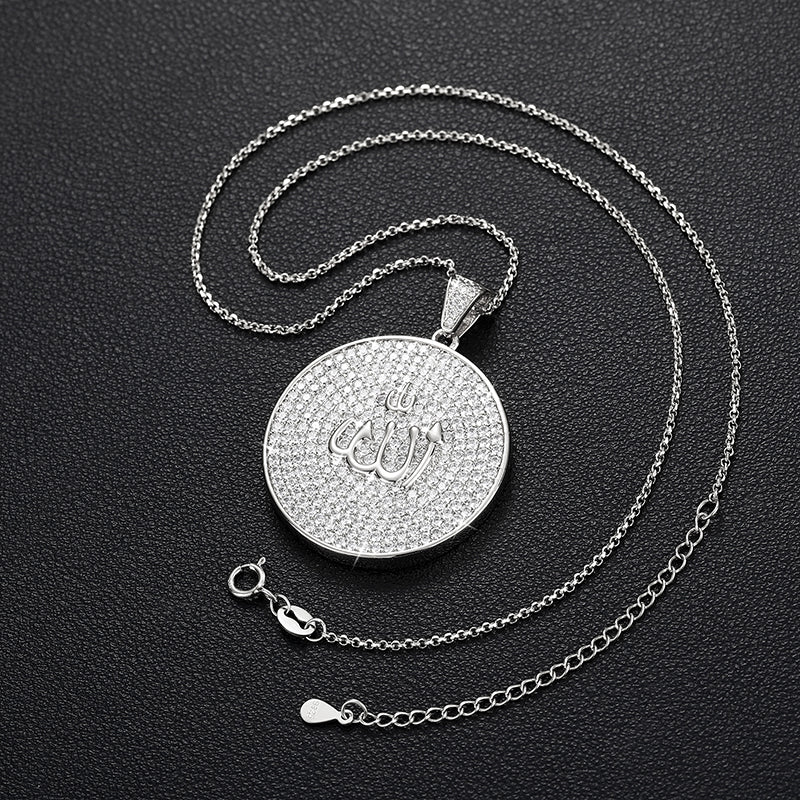 MOISSANITE ALLAH PENDANT IN STERLING SILVER - Image 5