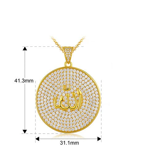 MOISSANITE ALLAH PENDANT IN STERLING SILVER - Image 7
