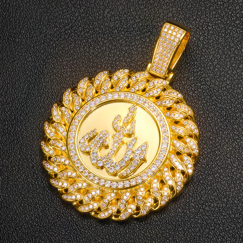 MOISSANITE ALLAH TAG PENDANT IN STERLING SILVER - Image 2