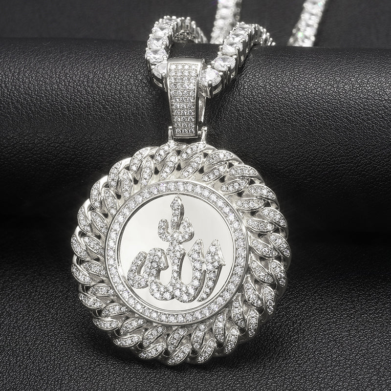 MOISSANITE ALLAH TAG PENDANT IN STERLING SILVER - Image 3