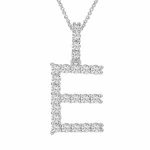 MOISSANITE ALPHABET INITIAL NAME LETTER PENDANT IN STERLING SILVER - Image 10