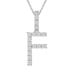 MOISSANITE ALPHABET INITIAL NAME LETTER PENDANT IN STERLING SILVER - Image 11
