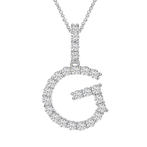 MOISSANITE ALPHABET INITIAL NAME LETTER PENDANT IN STERLING SILVER - Image 12