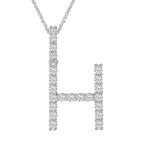 MOISSANITE ALPHABET INITIAL NAME LETTER PENDANT IN STERLING SILVER - Image 13