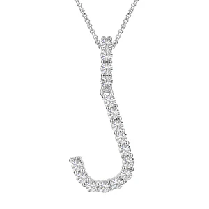 MOISSANITE ALPHABET INITIAL NAME LETTER PENDANT IN STERLING SILVER - Image 15