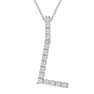 MOISSANITE ALPHABET INITIAL NAME LETTER PENDANT IN STERLING SILVER - Image 17