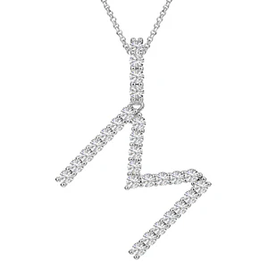 MOISSANITE ALPHABET INITIAL NAME LETTER PENDANT IN STERLING SILVER - Image 18