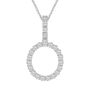 MOISSANITE ALPHABET INITIAL NAME LETTER PENDANT IN STERLING SILVER - Image 20