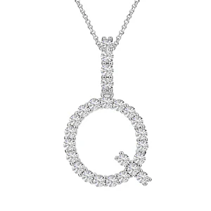 MOISSANITE ALPHABET INITIAL NAME LETTER PENDANT IN STERLING SILVER - Image 22