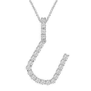 MOISSANITE ALPHABET INITIAL NAME LETTER PENDANT IN STERLING SILVER - Image 26