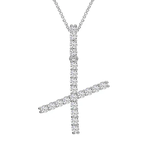 MOISSANITE ALPHABET INITIAL NAME LETTER PENDANT IN STERLING SILVER - Image 29