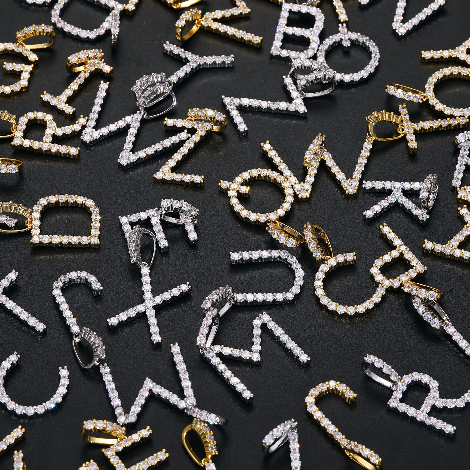 MOISSANITE ALPHABET INITIAL NAME LETTER PENDANT IN STERLING SILVER - Image 3