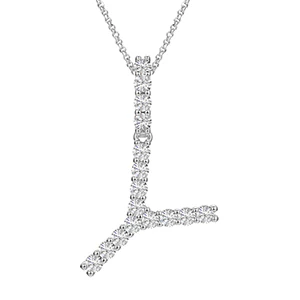 MOISSANITE ALPHABET INITIAL NAME LETTER PENDANT IN STERLING SILVER - Image 30