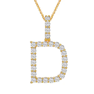 MOISSANITE ALPHABET INITIAL NAME LETTER PENDANT IN STERLING SILVER - Image 35