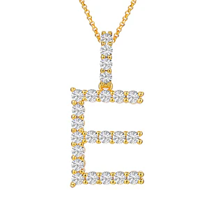 MOISSANITE ALPHABET INITIAL NAME LETTER PENDANT IN STERLING SILVER - Image 36