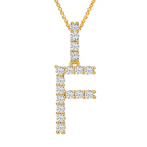 MOISSANITE ALPHABET INITIAL NAME LETTER PENDANT IN STERLING SILVER - Image 37