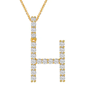 MOISSANITE ALPHABET INITIAL NAME LETTER PENDANT IN STERLING SILVER - Image 39