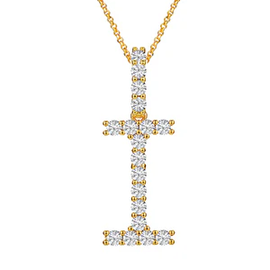MOISSANITE ALPHABET INITIAL NAME LETTER PENDANT IN STERLING SILVER - Image 40